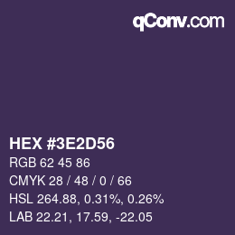カラーコード: HEX #3E2D56 | qconv.com