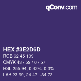 カラーコード: HEX #3E2D6D | qconv.com
