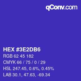 カラーコード: HEX #3E2DB6 | qconv.com