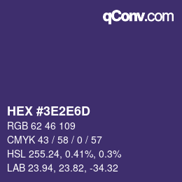 カラーコード: HEX #3E2E6D | qconv.com