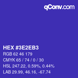 颜色代码: HEX #3E2EB3 | qconv.com