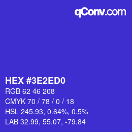 Color code: HEX #3E2ED0 | qconv.com