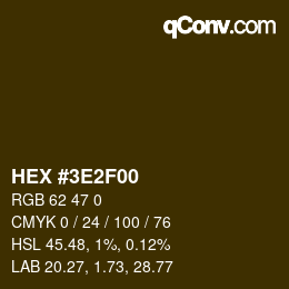 Color code: HEX #3E2F00 | qconv.com