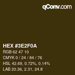 Color code: HEX #3E2F0A | qconv.com