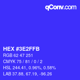 Código de color: HEX #3E2FFB | qconv.com