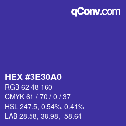 Color code: HEX #3E30A0 | qconv.com