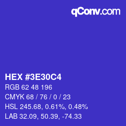 Color code: HEX #3E30C4 | qconv.com