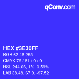 Color code: HEX #3E30FF | qconv.com
