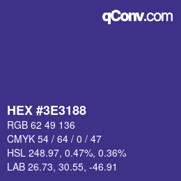 Color code: HEX #3E3188 | qconv.com