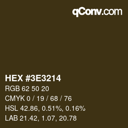 Color code: HEX #3E3214 | qconv.com
