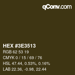 Color code: HEX #3E3513 | qconv.com