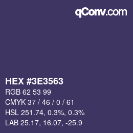 Color code: HEX #3E3563 | qconv.com