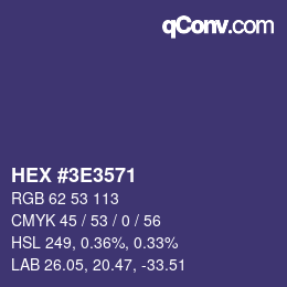 Color code: HEX #3E3571 | qconv.com