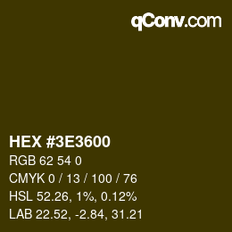 Color code: HEX #3E3600 | qconv.com