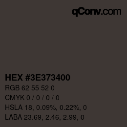 Color code: HEX #3E373400 | qconv.com