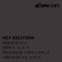 カラーコード: HEX #3E373900 | qconv.com