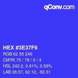 Código de color: HEX #3E37F6 | qconv.com