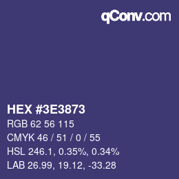 Color code: HEX #3E3873 | qconv.com