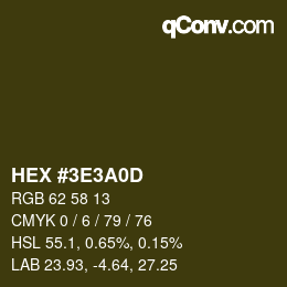 Color code: HEX #3E3A0D | qconv.com