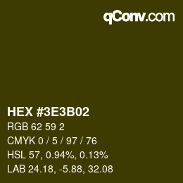 Color code: HEX #3E3B02 | qconv.com