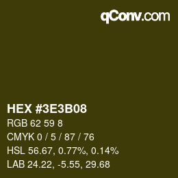 Color code: HEX #3E3B08 | qconv.com