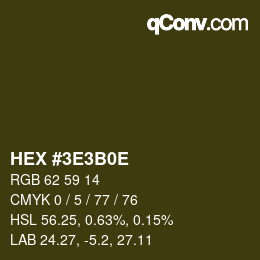 Color code: HEX #3E3B0E | qconv.com