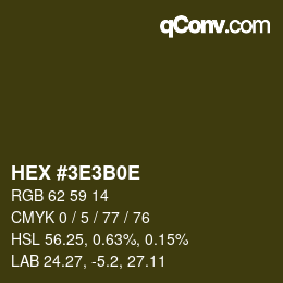 カラーコード: HEX #3E3B0E | qconv.com