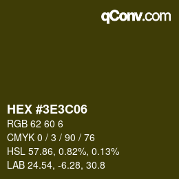 カラーコード: HEX #3E3C06 | qconv.com