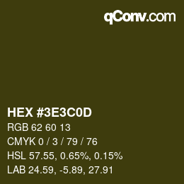 Código de color: HEX #3E3C0D | qconv.com