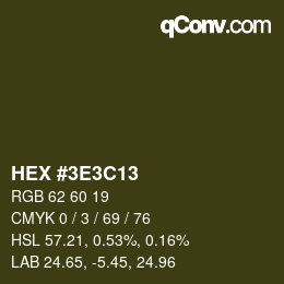 Color code: HEX #3E3C13 | qconv.com