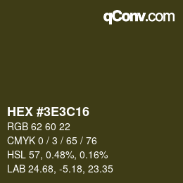 Color code: HEX #3E3C16 | qconv.com