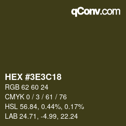 Color code: HEX #3E3C18 | qconv.com