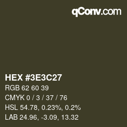 Color code: HEX #3E3C27 | qconv.com