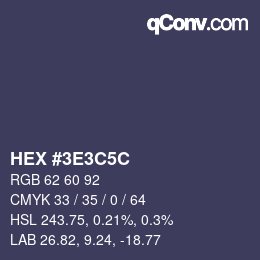 Código de color: HEX #3E3C5C | qconv.com