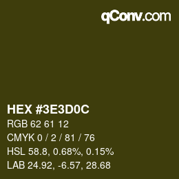 Color code: HEX #3E3D0C | qconv.com