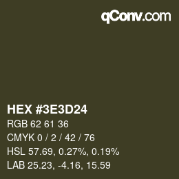 Color code: HEX #3E3D24 | qconv.com