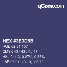 カラーコード: HEX #3E3D6B | qconv.com