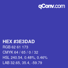 Color code: HEX #3E3DAD | qconv.com
