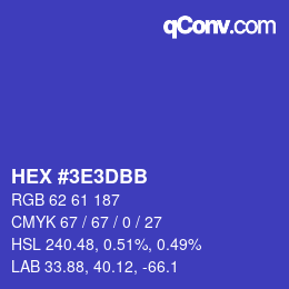 Color code: HEX #3E3DBB | qconv.com