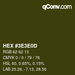 カラーコード: HEX #3E3E0D | qconv.com