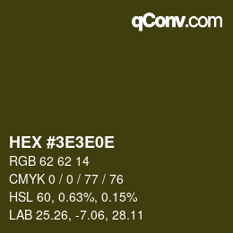 Color code: HEX #3E3E0E | qconv.com