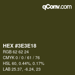 Código de color: HEX #3E3E18 | qconv.com