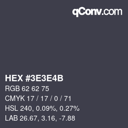 Código de color: HEX #3E3E4B | qconv.com