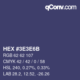 Código de color: HEX #3E3E6B | qconv.com