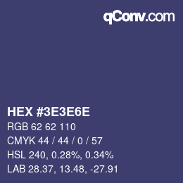 Code couleur: HEX #3E3E6E | qconv.com