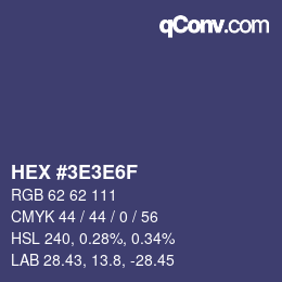 Código de color: HEX #3E3E6F | qconv.com
