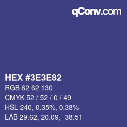 カラーコード: HEX #3E3E82 | qconv.com
