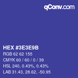 Color code: HEX #3E3E9B | qconv.com