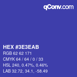 Código de color: HEX #3E3EAB | qconv.com