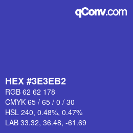 カラーコード: HEX #3E3EB2 | qconv.com